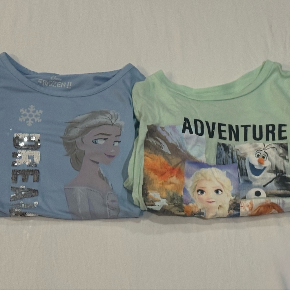 Disney Frozen II Elsa Anna Long Sleeve Shirt Bundle Girls 7/8